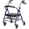 Ultra Lightweight Folding Aluminum Hemi Rollator with Padded Seat BLUE
