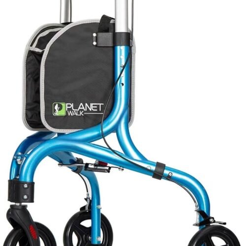 Planetwalk Premium 3 Wheel Rollator Walker for Seniors Brilliant Blue