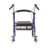 Ultra Lightweight Folding Aluminum Hemi Rollator with Padded Seat BLUE