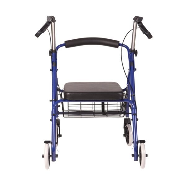 Ultra Lightweight Folding Aluminum Hemi Rollator with Padded Seat BLUE