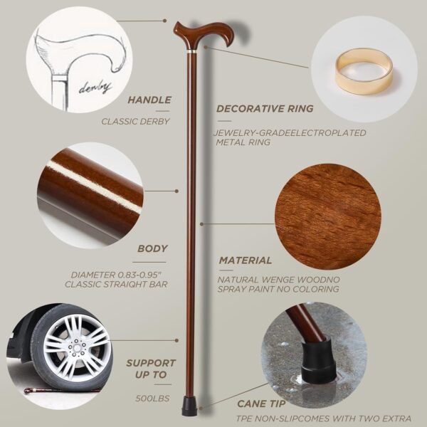 71yo8u-tcYL._AC_SL1500_ GUYUE Handmade Wooden Walking Cane for Men and Women