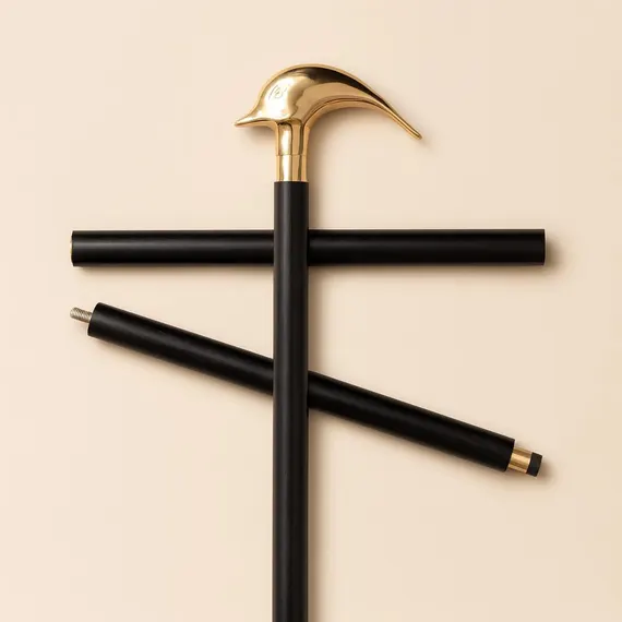 Brass Dolphin Walking Stick Cane